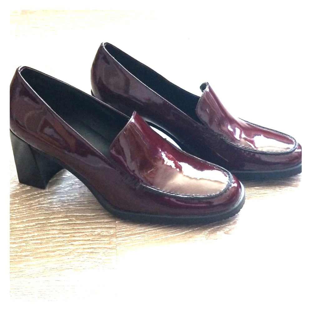 Burgundy Heeled Loafers